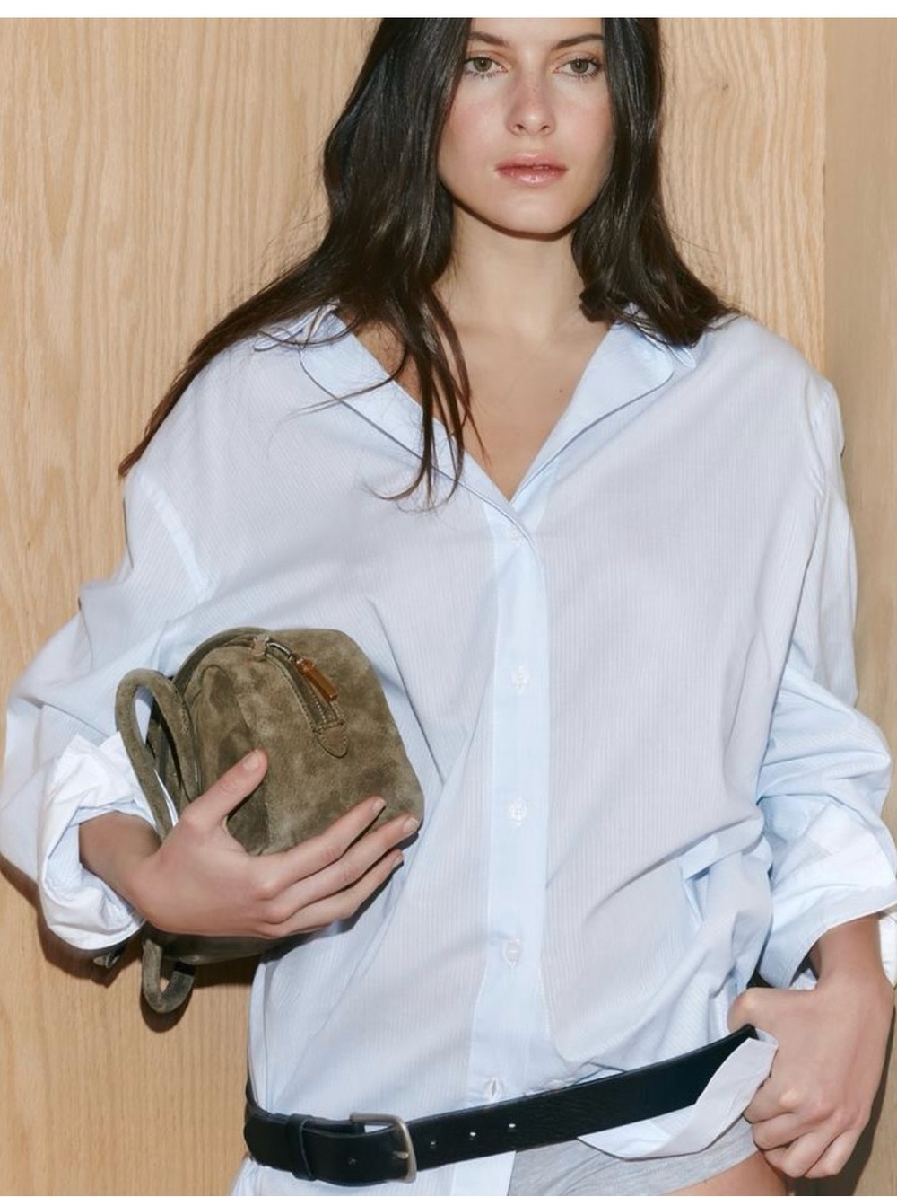 Women’s Zara Classic Light Blue Button-Down Shirt